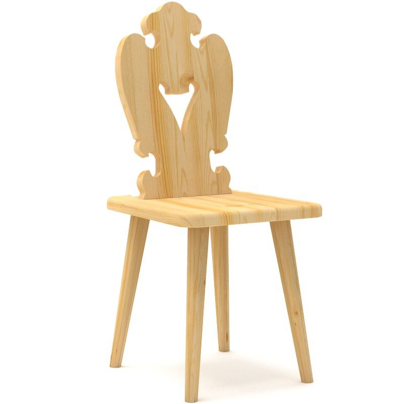 Krzesło sosnowe SERCE