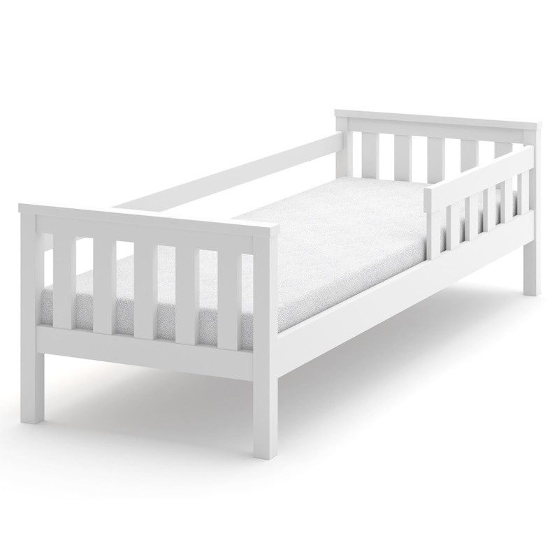 Drewniane białe łóżko dziecięce Gucio