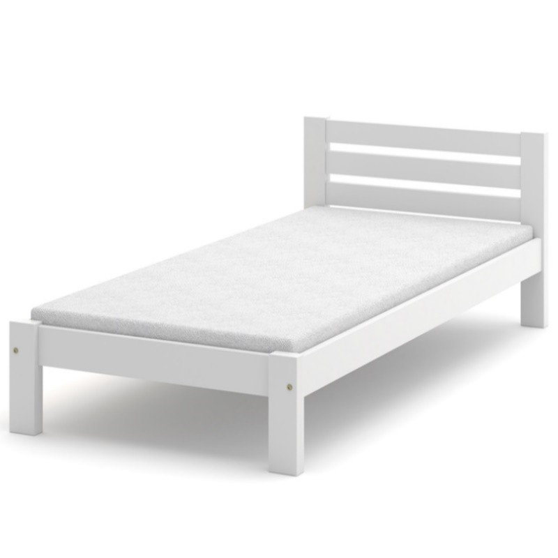 Białe łóżko sosnowe Classic