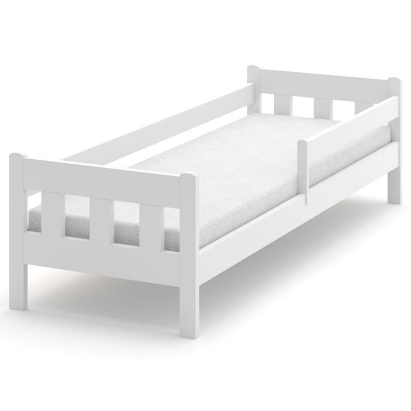 Białe drewniane łóżko dziecięce Remik