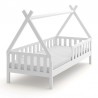Białe łóżko sosnowe dziecięce Chatka w formie domku 80x160 cm.