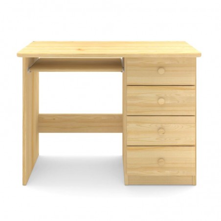 Drewniane biurko sosnowe z szufladami.