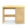 Drewniane biurko sosnowe z drzwiczkami i szufladą.