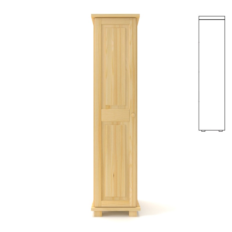 Szafa sosnowa pojedyncza S1-K 45x190x60 cm ostre kanty