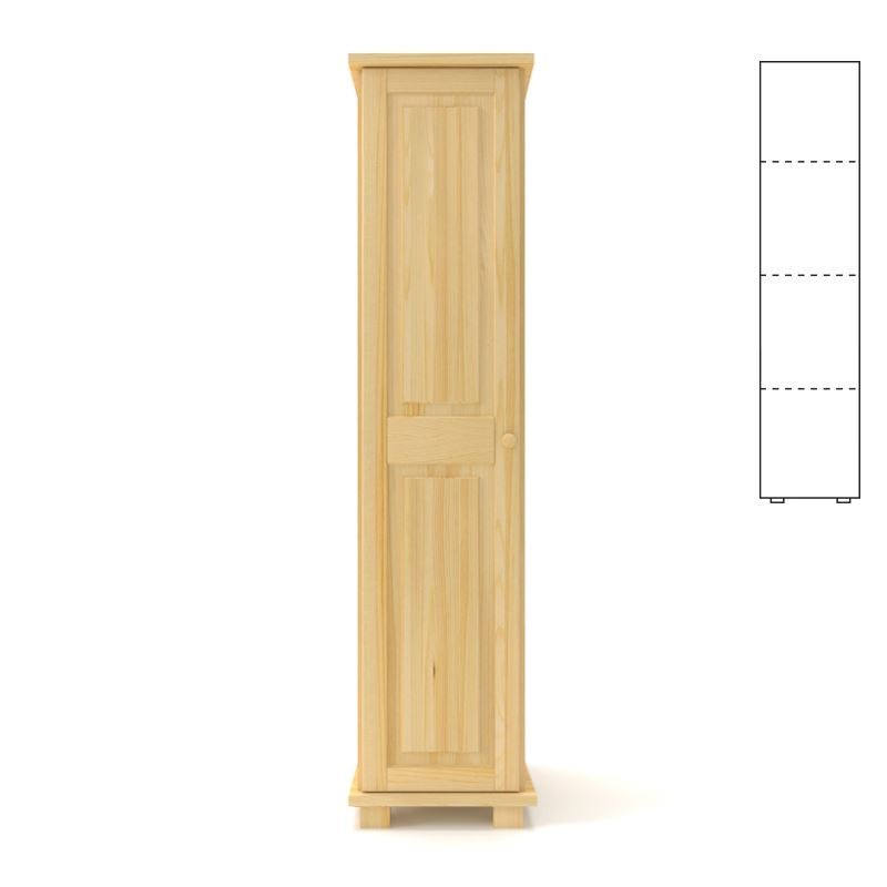 Szafa sosnowa pojedyncza S1P-K 45x190x60 cm ostre kanty