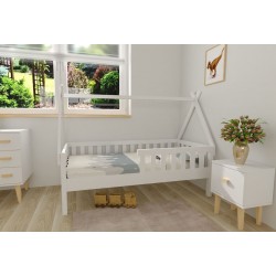 Białe łóżko dziecięce Domek 80x160 cm