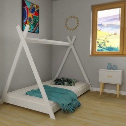 Białe łóżko dziecięce namiot Tipi 80x160 cm