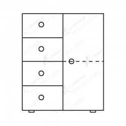 Komoda sosnowa K03-K 85x76x42 cm ostre kanty