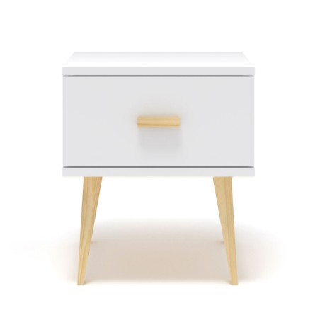 Biała szafka nocna sosnowa KSN01 42x48x35 cm