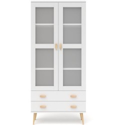 Biała witryna sosnowa WN02 79x204x42 cm