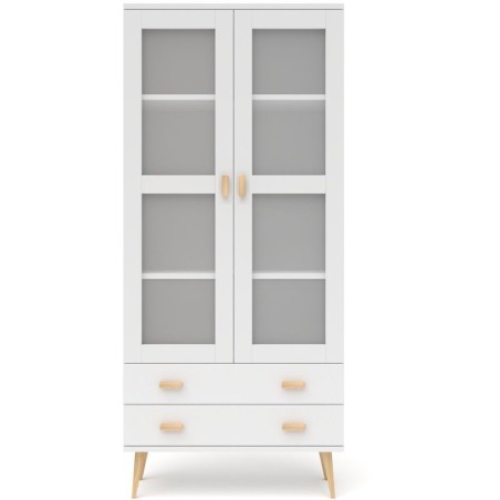 Biała witryna sosnowa WN02 79x204x42 cm