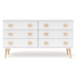 Biała komoda sosnowa KN10 117/135/155/175x75x42 cm