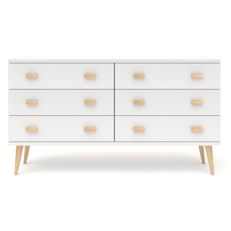 Biała komoda sosnowa KN10 117/135/155/175x75x42 cm