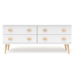 Biała komoda sosnowa KN09 117/135/155/175x58x42 cm