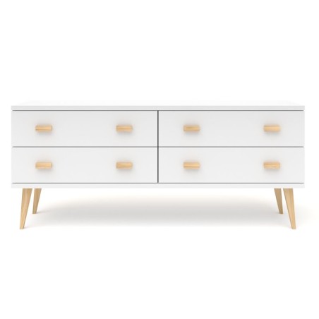 Biała komoda sosnowa KN09 117/135/155/175x58x42 cm