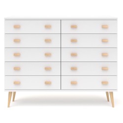 Biała komoda sosnowa KN12 117/135/155/175x109x42 cm