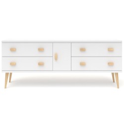 Biała komoda sosnowa KN13 117/135/155/175x58x42 cm