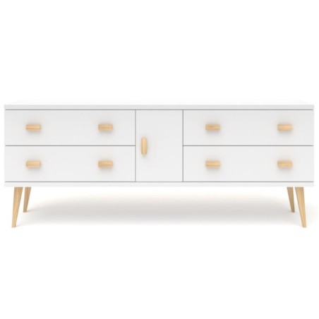 Biała komoda sosnowa KN13 117/135/155/175x58x42 cm