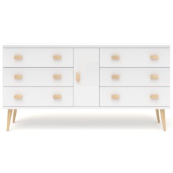 Biała komoda sosnowa KN14 117/135/155/175x75x42 cm