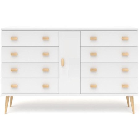 Biała komoda sosnowa KN15 117/135/155/175x92x42 cm