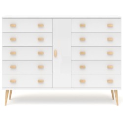 Biała komoda sosnowa KN16 117/135/155/175x109x42 cm