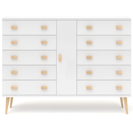 Biała komoda sosnowa KN16 117/135/155/175x109x42 cm