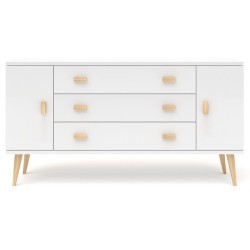 Biała komoda sosnowa KN18 117/135/155/175x75x42 cm