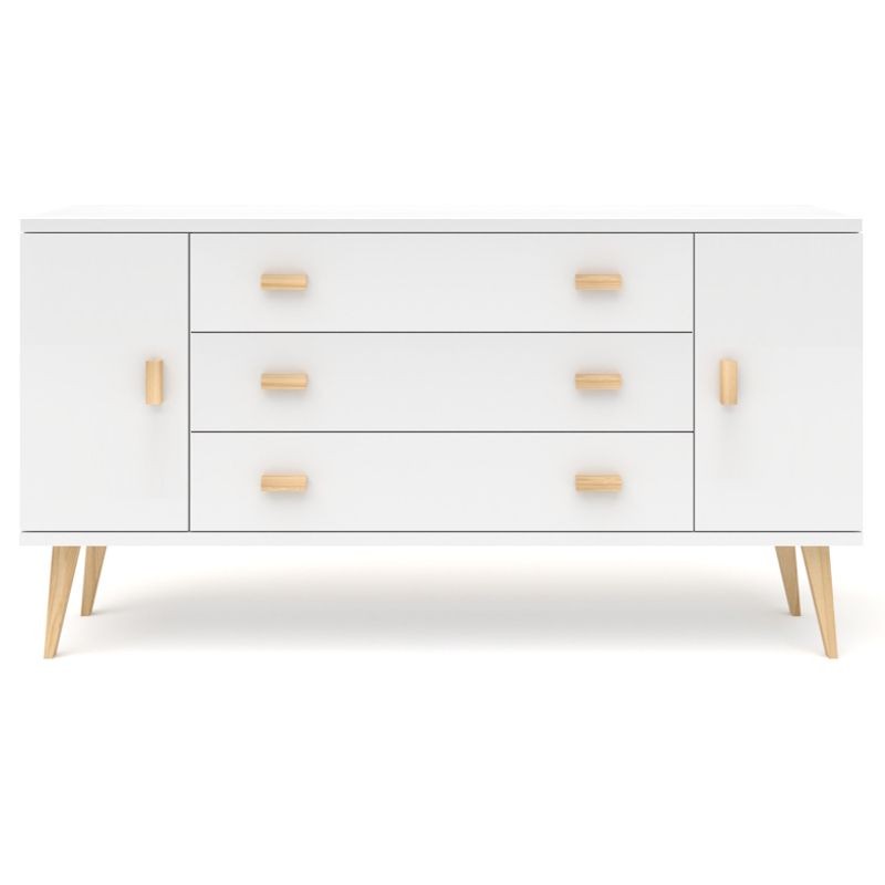 Biała komoda sosnowa KN18 117/135/155/175x75x42 cm