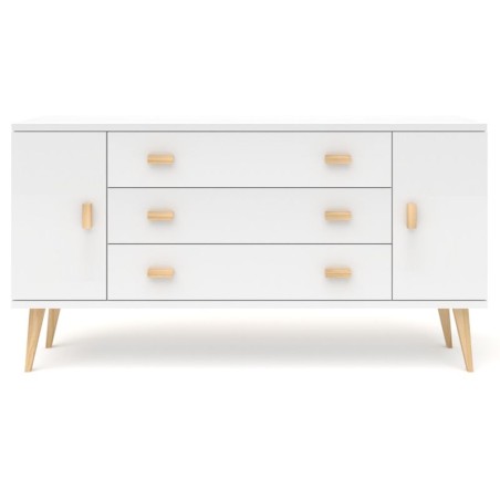 Biała komoda sosnowa KN18 117/135/155/175x75x42 cm