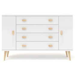 Biała komoda sosnowa KN19 117/135/155/175x92x42 cm