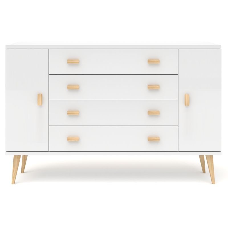 Biała komoda sosnowa KN19 117/135/155/175x92x42 cm