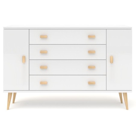 Biała komoda sosnowa KN19 117/135/155/175x92x42 cm