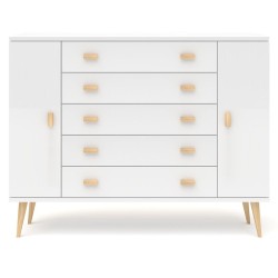 Biała komoda sosnowa KN20 117/135/155/175x109x42 cm