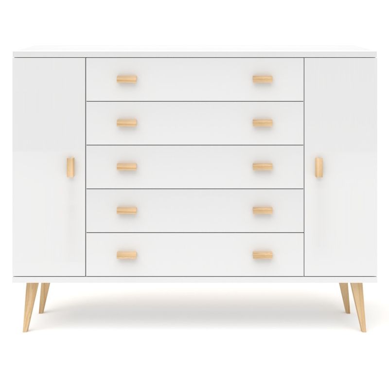 Biała komoda sosnowa KN20 117/135/155/175x109x42 cm