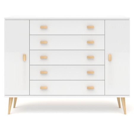 Biała komoda sosnowa KN20 117/135/155/175x109x42 cm