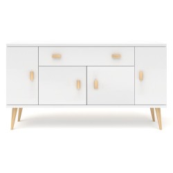 Biała komoda sosnowa KN21 117/135/155/175x75x42 cm