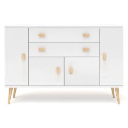 Biała komoda sosnowa KN22 117/135/155/175x92x42 cm