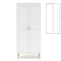 Biała szafa sosnowa S2N2P 79x204x60 cm