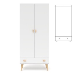 Biała szafa sosnowa S2N+1 79x204x60 cm