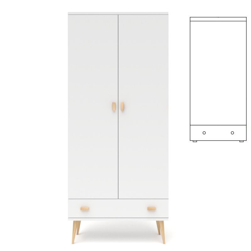 Biała szafa sosnowa S2N+1 79x204x60 cm