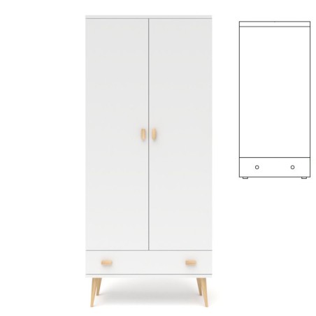 Biała szafa sosnowa S2N+1 79x204x60 cm