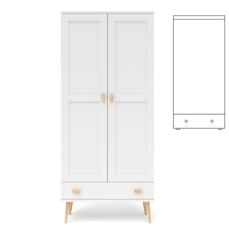 Biała szafa sosnowa S2N+2 79x204x60 cm