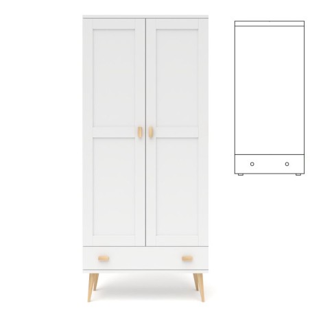 Biała szafa sosnowa S2N+2 79x204x60 cm
