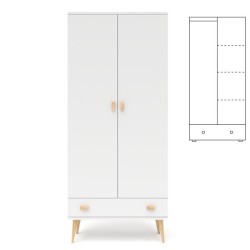 Biała szafa sosnowa S2N+1P 79x204x60 cm