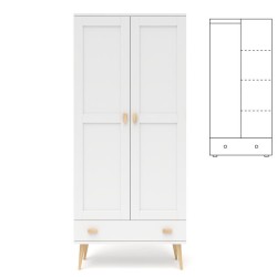 Biała szafa sosnowa S2N+2P 79x204x60 cm