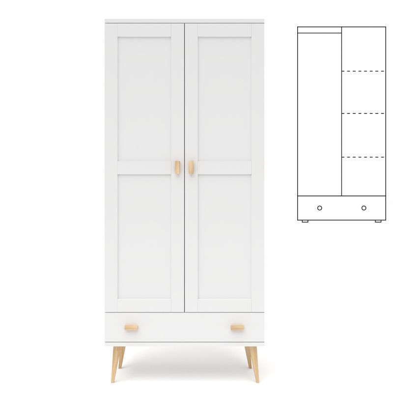 Biała szafa sosnowa S2N+2P 79x204x60 cm