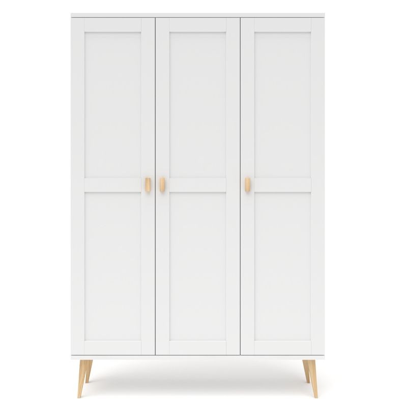 Biała szafa sosnowa S3N2 117/135x204x60 cm