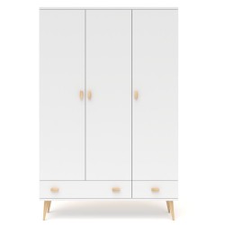 Biała szafa sosnowa S3N+1 117/135x204x60 cm