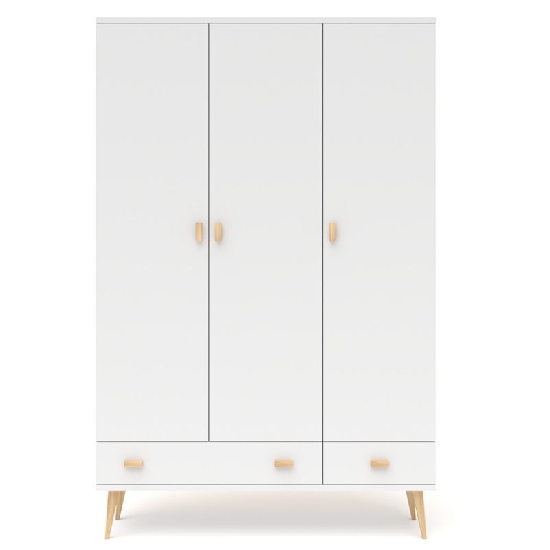 Biała szafa sosnowa S3N+1 117/135x204x60 cm