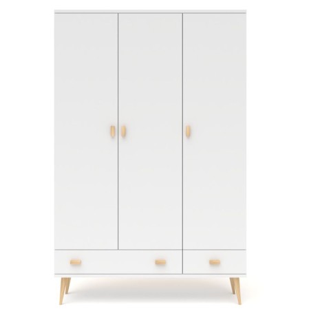 Biała szafa sosnowa S3N+1 117/135x204x60 cm